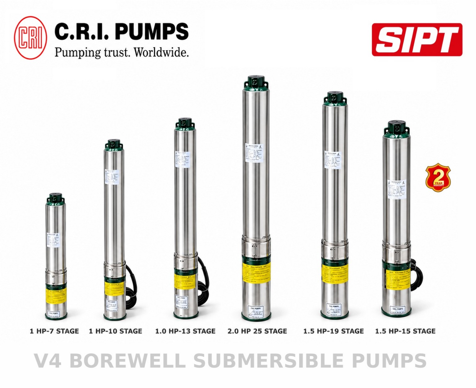 C.R.I. V4 borewell submersible pumps